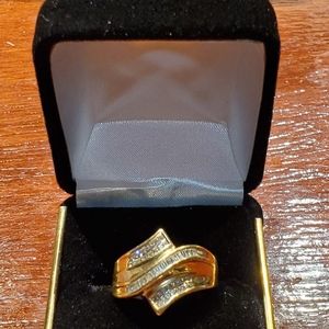 10k gold stamped 1.5 carat genuine diamond ring